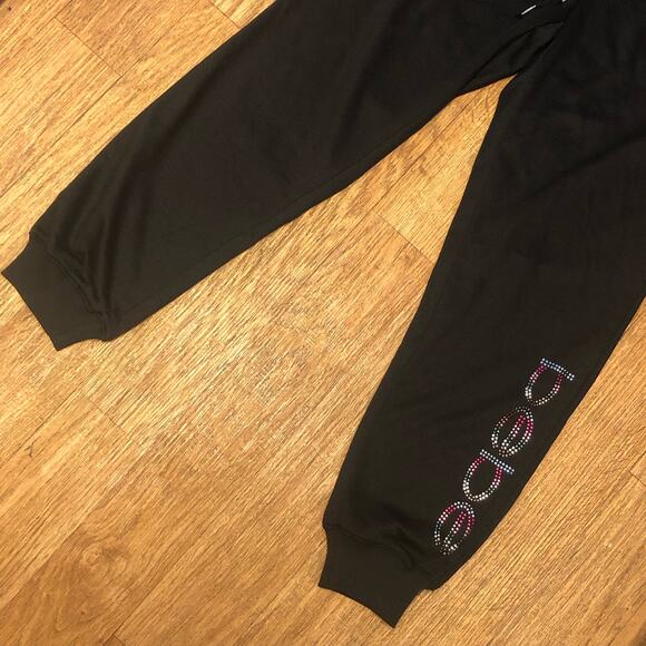 Bebe Sport Black Nailhead Joggers Sweatpants with Studded Logo Size Medium - Picture 5 of 13